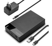 UnionSine 3.5'' HDD Case SATA to USB 3.1 Type C Adapter External Hard Drive Enclosure for 2.5" 3.5" SSD Disk HDD Case for PC