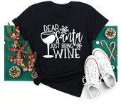 Maycaur Women Wine Glass Christmas Hats Black T Shirt Christmas Xmas Gifts Cartoon Top Tshirt Harajuku Fashion New Year T-shirt