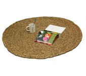 Alfombra de esparto con forma circular. Ideal para colocar en hogar y comercios