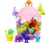 Bloque de construcción de silicona con ventosa para niños con almacenamiento de cáscara de huevo, juguete con ventosa para niños y niñas de 3 a 8 años, colores aleatorios