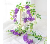 2M Artificial Wisteria Flowers Garland Vine Silk Hanging Flower for Home Garden Outdoor Ceremony Wedding Arch Floral Decoration