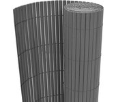 vidaXL Valla de jardín de doble cara PVC gris 150x500 cm