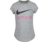 Camiseta de Manga Corta Nike Swoosh Jdi para niñas en color gris