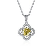 JoyceJelly 1 Carat Real Moissanite Pendant Necklace For Women D color 925 Sterling Silver Fine Jewelry Lady's Clavicle Chain