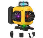 Nuevo Nivel láser autonivelante de 4 colores 16 líneas Fuente de luz superbrillante importada Medición de distancia de 30 m Batería de 8000 mAh Rotación de 360 grados Herramientas para obras Instrumento de marcado láser