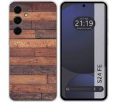 Tumundosmartphone Funda Silicona para Samsung Galaxy S24 FE 5G diseño Madera 03 Dibujos