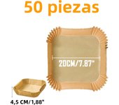 50Pcs Air Fryer Disposable Parchment Paper Liner Oil-proof Paper Tray Non-Stick Baking Mat Air Fryer Accessories SquareRound