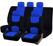Plain Fabric Bicolor Stylish Car Seat Covers Universal Polyester Car Seat Cover Set Fit Most Car, SUVs, Vans Car Seat Protector
