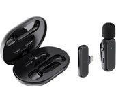 Micrófono Inalámbrico para iPhone y Android, 2,4 GHz Wireless Micro para Móvil para Youtube/Vlogging, Micrófono Inalámbrico(2 transmisores)