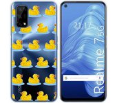 Tumundosmartphone Funda Gel Transparente para Realme 7 5G diseño Pato Dibujos