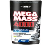 Weider - Weider Mega Mass 4000 4 Kg - Batido de hidratos de carbono - Con proteína y creatina - Sabor Vainilla