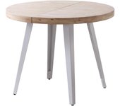Mueblecenter MESA COMEDOR REDONDA EXTENSIBLE BERG 100 - 140 - 180 CM ROBLE NORDISH / BLANCO