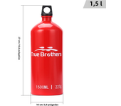 1500Ml Outdoor Gas Oil Fuel Bottle Aluminum Oil Fuel Bottle Alcohol Liquid Gas Oil Container For Camping Stove Hiking Cooking