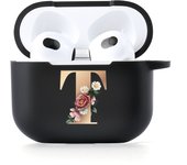 26 Letters Name Black Earphone Case For Apple Airpods 4 2024 Cases Airpods Pro 2 Bluetooth Headset Case Air Pods 3 2 Cover Funda