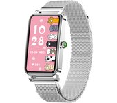 Reloj Inteligente Mujer Pequeño Smartwatch Redondo para iPhone y Android, con frecuencia cardíaca/Monitor de sueño/Pantalla de Mensajes/Responder/Hacer Llamadas, rastreador de