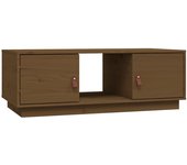 vidaXL Mesa de centro de madera maciza de pino 100x50x35 cm Natural, Blanco, Gris Mesita de Salón o Comedor o Auxiliar Mesa de Café Meuble Salón