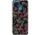 Funda compatible con Oppo A15 - tatoo flores efecto bordado