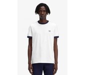 Fred Perry Camiseta Hombre Ringer Blanca     Camiseta hombre