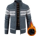 Men's Knit Cardigan Christmas Fleece Sweater Coat Fashion Casual Jacket High Quality Male Wool Cashmere Clothing