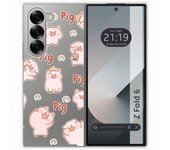 Tumundosmartphone Funda Carcasa Dura para Samsung Galaxy Z Fold 6 5G diseño Cerdos Dibujos