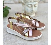Shoes Cuñas Y Alpargatas marca Oh! My Sandals para mujer en color metalizado