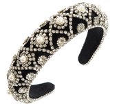 Fashionable Flannel Baroque Heavy Industry Full Drill Bit Hoop, Retro Palace Style, Versatile and Elegant Banquet Headband