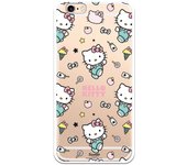 Funda original compatible con iPhone 6 o 6S con un diseño de Hello Kitty patron stickers