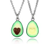 2 Pcs Fruits Necklaces for 2-Best Buds Best Friend Necklaces Cute Avocado with Heart Pendant Friendship Necklaces Set of 2