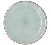 Quid Plato Llano Gres 27 Cm Aqua Apilable Pintado a Mano Apto Microondas Congelador Lavavajillas
