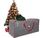 Bolsa de almacenamiento para árboles de Navidad, caja de almacenamiento para árboles de Navidad de 2,7 m, bolsas de almacenamiento para árboles de Navidad, organizador impermeable (65 x 15 x 30 pulgadas), color gris