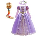 Girls Rapunzel Princess Dress Children Fancy Cosplay Tangled Costume Set Halloween Carnival Birthday Party Gown Outfit Clothes