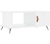 vidaXL Mesa de centro madera contrachapada 90x50x40 cm Blanco, Negro, Blanco brillante Mesita de Salón o Comedor o Auxiliar Mesa de Café Meuble Salón