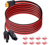 12AWG 6M XT60 Female Extension Cable Quick Connector+8PCS Cable Clips for Auto RV Motorcycle Solar Panel Battery Charging Cable