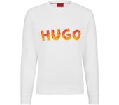 HUGO Sudadera de felpa de algodón Blanca 50504813-100 , para Hombre