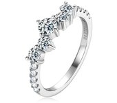 Anziw Delicate All Moissanite Wedding Finger Ring 925 Silver Plated 18k Gold Round Lab Diamond Women Rings Fine Jewelry with GRA