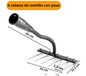 5/6/7/8 Teeth Iron Gardening Hoe Weeding Rake Farm Tool Grasping Raking Loosening Soil Nail Rake Tool Artifact Harrow Farm Tool