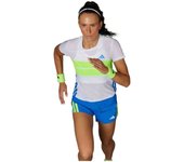 Camiseta de Manga Corta Adidas Adizero R para mujer en color blanco