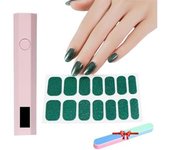 Pegatinas de uñas de gel con kit de luz ultravioleta, pegatinas de uñas de gel ultravioleta, kit de pegatinas de uñas de gel para bricolaje, tiras de uñas de gel semicuradas, fáciles de aplicar y quitar (07)