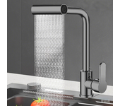 Rotación 360 ° Cabeza De Sprinkler Agua Caliente Y Fría Grifo de Cascada para Cocina, grifería de fregadero de Agua fría y Caliente, Inoxidable