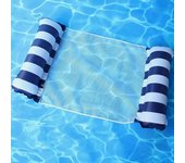 Foldable Striped Inflatable Lounge Chair, Suitable For Swimming Pool Parties And Beach Leisure Floating Beds With Net Backrest