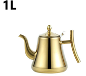 1pc Kitchen Thick Stainless Steel Teapot Golden Silver Tea Pot With Infuser Coffee Pot Induction Cooker Tea Kettle Water Kettle