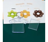2-5Pcs/Pack Transparent Rectangle Blank Acrylic Insert Keychain Photo Picture Frame Keyring Holder DIY Split Ring KeyChain Gift