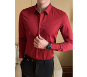 6 Colors Men's Business Solid Color Shirt Lapel Long Sleeve Fashion Classic Style Cotton Casual Slim Fit Shirt Office Clothes