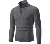 New Men's Pullover Warm Solid Color Half Zipper Sweater V-neck Long Sleeve Sweatwear Men's Knitted Sweatshirts Winter Top
