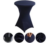 High End Hotel Wedding Decoration Solid Color Cocktail Four Corner Bar Set Elastic Table Set Circular Tablecloth
