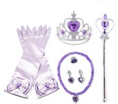 3-12T Party Accessory Princess Gloves Wig Braid for Girl Elsa Anna Sofia Aurora Rapunzel Belle Cinderella Birthday Costume Prop