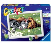RAVENSBURGER JUEGO PINTAR CON NUMEROS SERIE CREART E - GATO Y PERRO JUEGOS DE MESA LABERINTO 18x13x5 Cms.