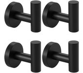 4 piezas negro perchero pared gancho baño toalla rack AC