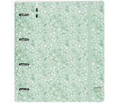 CARPEBLOCK PP FOAM 4 ANILLAS 35MM CON RECAMBIO SAFTA "LIGHT GREEN FLOWERS" 27X32X4 CM (Safta 542435667)