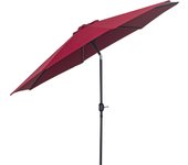 Outsunny Sombrilla de Jardín Ø295x250 cm con Manivela Parasol Exterior con Mecanismo de Inclinación y Poste Desmontable de Metal para Terraza Piscina Patio